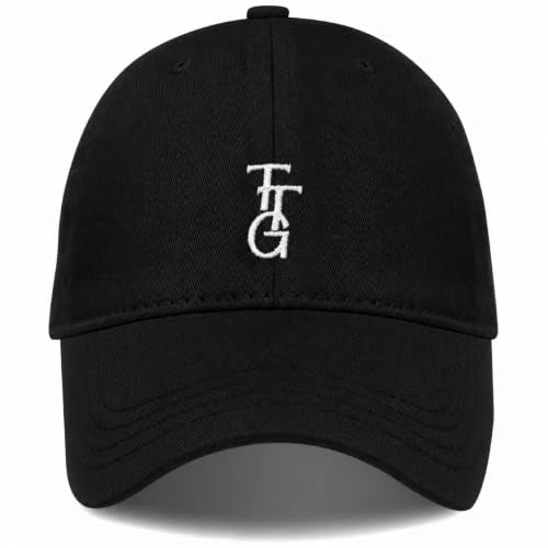 Black Embroidered Baseball Cap - Unisex Cotton Adjustable Hat for Men Women