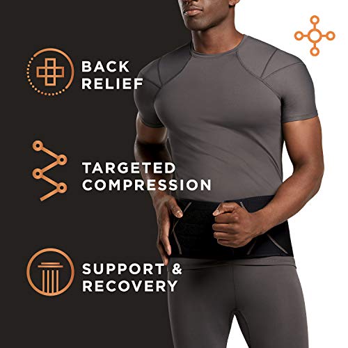Tommie Copper Back Brace and Posture Corrector for Men S/M Black - Sweat Wicking Support