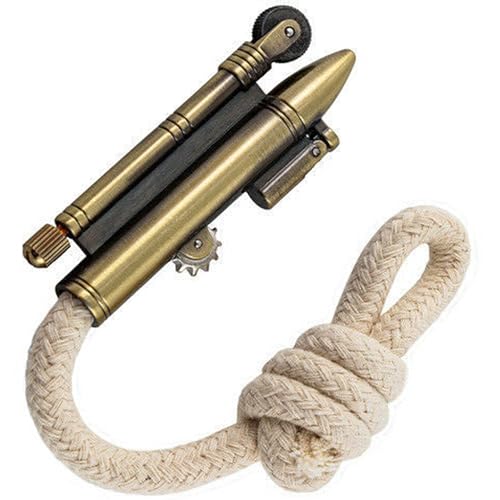 Antique Brass Rope Lighter - Windproof Metal Shepherd's Survival Camping Tool