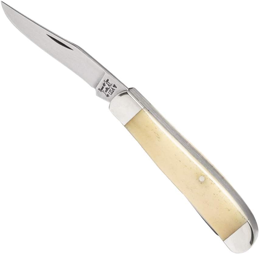 Bear & Son - MANUAL - 2.75" - Clip Point, Spey - 440 Stainless Steel - White Smooth Bone - High Carbon Stainless Steel - WSB07