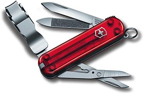 Victorinox Nail Clip 580 Multi-Tool - 8 Functions, Swiss Made with Nail File & Cleaner - Ruby