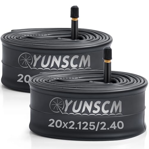 YUNSCM 2-PCS 20" Bike Tubes 20x2.125/2.25/2.30/2.35/2.40 Schrader Valve 20 x 2.125/2.4 Inner Tube 20 Tubes Compatible with 20 x 2.125 20x2.20 20x2.25 20x2.30 20x2.35 20 x 2.4 Bike Tire Tubes