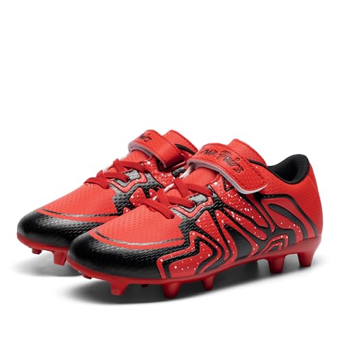 Kids Soccer Cleats - Little Kid 13, Red & Black, Boys Girls Sports Shoes