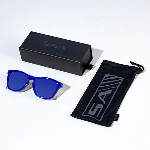S A Company BOCA Sunglasses For Men & Women | Fully Polarized 100% UV Protection (Blue/Clear)