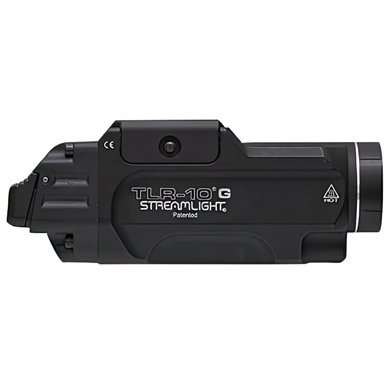 Streamlight 69473 TLR-10 G Flex 1000-Lumen Rail-Mounted Tactical Weapon Light with Integrated Green Aiming Laser, Rear Switch Options, and Key Kit, Black