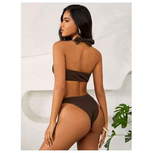 MakeMeChic Halter Bikini Sets for Women Sexy Micro Bikini Bathing Suit Two Piece Swimsuits 2025