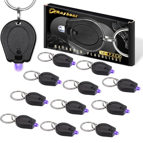 UV Light Keychain Flashlight - 395nm UV Black Light for Detection, 12 Pack