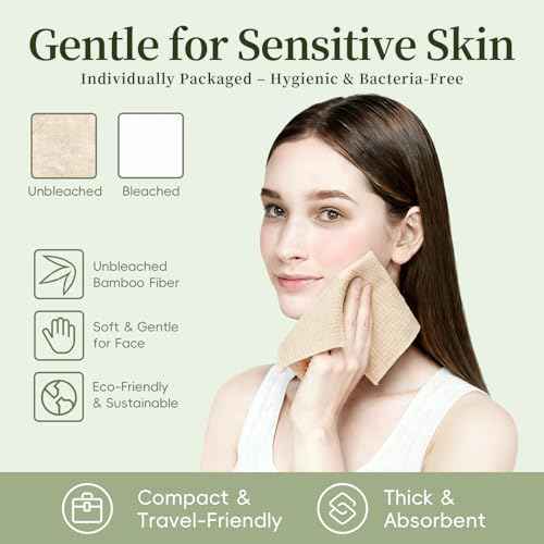Compressed Bamboo Towels, Unbleached Natural Color, Softer & Thicker, Eco-Friendly & Lint-Free Disposable Washcloths for Travel, Camping, Gym, Hiking, Home Use