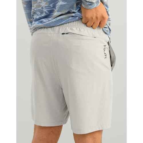 HUK Mens Leeward Short, 7" Inseam, Quick Dry Moisture Transport Breathable Shorts with Sun Protection