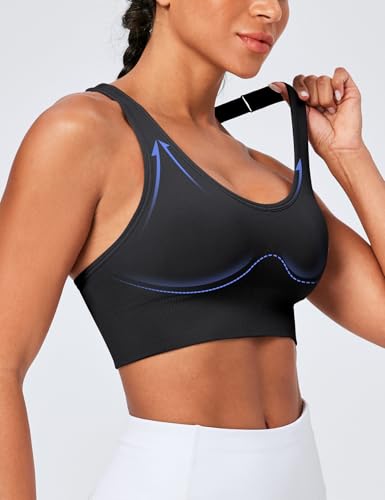 High Support Adjustable Sports Bras for Women - Padded Workout & Yoga Bras Pack