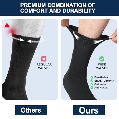 Large 4-Pair Non Slip Grip Socks for Men Women Hospital Elderly Black Grey Navy Blue