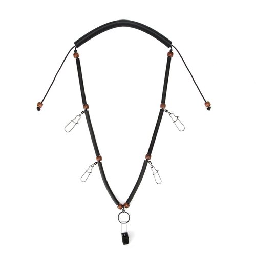 Booms Fishing LY1 Fly Fishing Lanyard Necklace with 5 Clips, Adjustable Tool Holder with Neck Strap