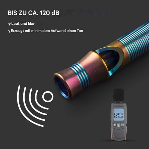 Titanium Emergency Whistle with Lanyard - 120dB Loud Safety Signal for Outdoors & Pets - Purple 1-Pack