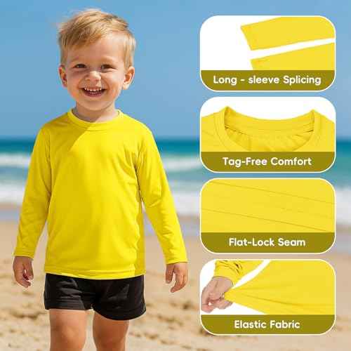 American Trends Kids Rash Guard: UPF 50+ Sun Protection Rashguard for Outdoor Athletic - Long Sleeve Sun Shirts 2-9T