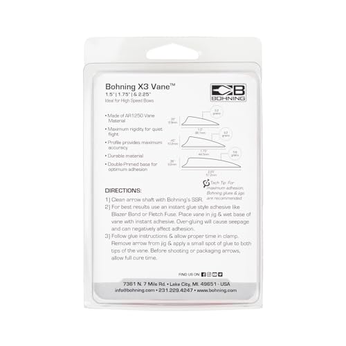 Bohning X3 Vane, 1.75", Red, 36pk