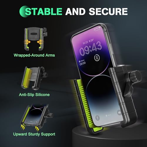 Hikeen Kayak Phone Holder, 360¡ÆAdjustable Phone Holder with Long Arm, Kayak Fishing Accessories, Kayak Phone Mount Compatible with Smartphone from 4''-7''£¨1Pack£©