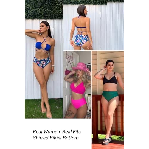 Daci Mid Rise Bikini Bottoms for Women - 2025 Full Coverage Bathing Suit Bottom Tummy Control Swimsuit Bottom