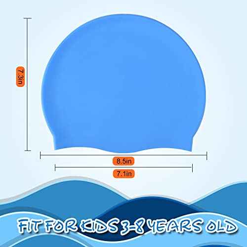 Doovid Kids Swim Caps Waterproof Swimming Cap Toddler Boys Girls Bathing Caps Long and Short Hair Silicone Swim Cap