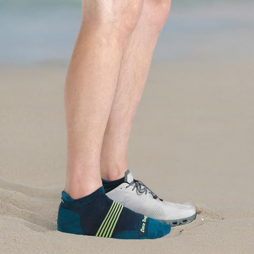 Darn Tough Men's Element No Show Tab Lightweight Running Socks - Large White