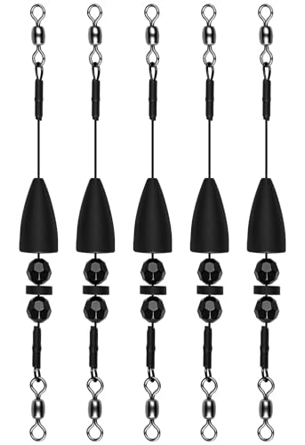Pre-Rigged Carolina Rig for Bass Fishing - Black / 3/4oz