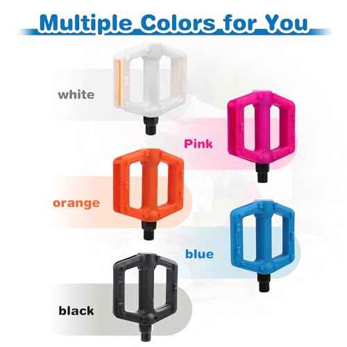 MEGHNA Kids Bike Pedal 1/2 inch Thread Universal Pedals Lightweight Non - Slip Bicycle Pedal Flat Pedal Nylon Kids Size for Kids Bike Mountain Bike Cruiser Bike BMX Freestyle Folding Bike
