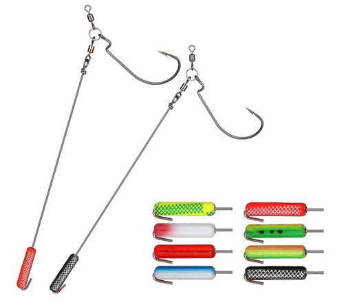 KTGCOZS Pack of 5 Fishing Rig Drop Shot Rigs #4/0 Hook ungsten Weight Walleye