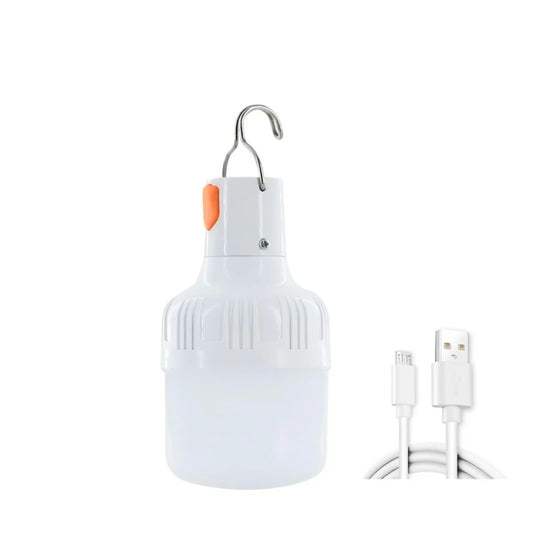 Generic Multifunctional USB Charging Emergency LED Bulb High Brightness 60W Energy Saving Commercial LED Bulb Hook Camping Fishing Portable Lantern, White
