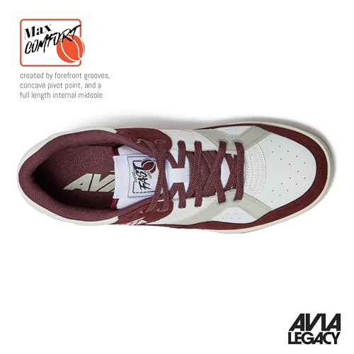 Avia 855 Basketball Sneakers for Men, Low Top Retro Womens or Mens Sneakers for Street or Court, Sizes 4.5 to 15, Blue and White, Green and Cream, or Grey and All White Shoes Men and Woman Sizes