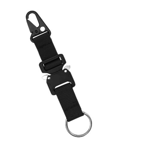 HADEEONG Quick Release Large Keychain, Keychain with Heavy Duty Metal Buckle and Ring Military Keychain for Camping, Hiking, Fishing and Key Organizer, Black