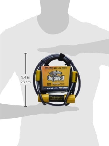 OnGuard Bulldog Mini DT U-Lock with 4-Feet Cinch Loop Cable (Black, 3.55 x 5.52-Inch)