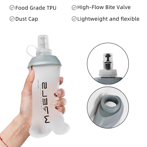 WRELS Collapsible Water Bottle 350ml Pink for Running, Cycling & Hiking