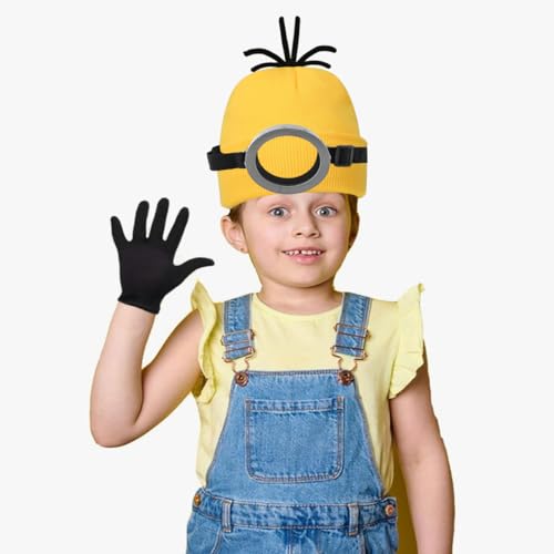 Halloween Costume Accessories Adults - Family Halloween Costumes, Goggles Glasses/Yellow Beanie/Gloves