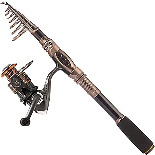 Telescopic Fishing Rod and Reel Combo - 8.86 ft Carbon Fiber Saltwater Freshwater Kit Variation of THIS listing