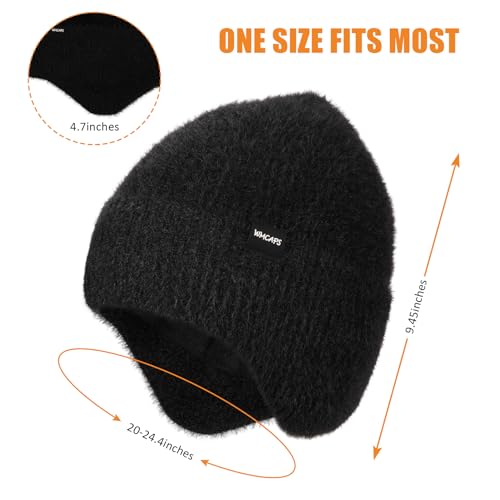 Wmcaps Fleece Lined Beanie with Earflap, Warm Thermal Knit Winter Hats for Men Women£¬Outdoor Stocking Cap