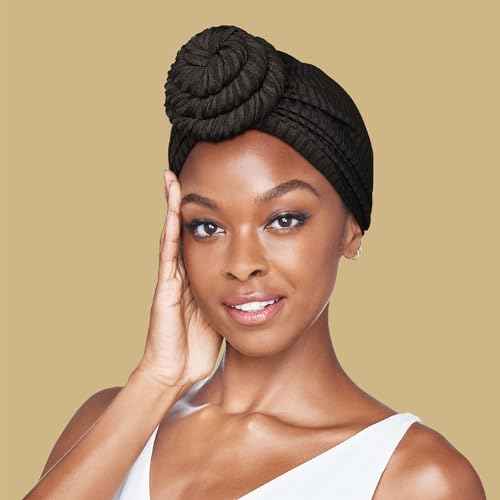 Red by Kiss Turban for Women, Silky Satin Interior, Comfortable, Breathable Head Wrap, Pre-Tied Twist African Knot Bonnet