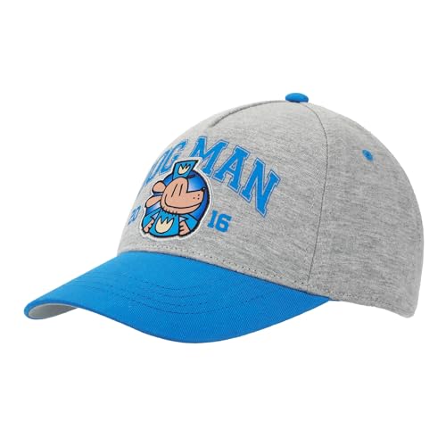 Dog Man Character Snapback Hat Youth Gray & Blue Adjustable Cap