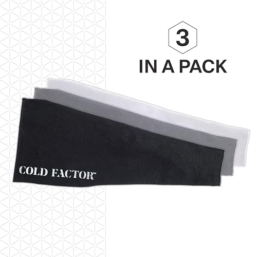 COLD FACTOR Instant Cooling Headbands for Women & Men 3 Pack | Advanced Evaporative Comfort for Sports & Outdoor | UPF 50+ Protection | Ideal for Fitness, Hiking, Yoga, Sweat Band, & Running