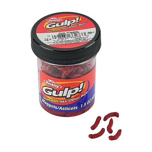 Berkley Gulp! Maggot Fishing Bait, Red Wiggler, Extreme Scent Dispersion, Great Replacement for Live Maggots, Ideal for Panfish, Trout, Crappie, and More