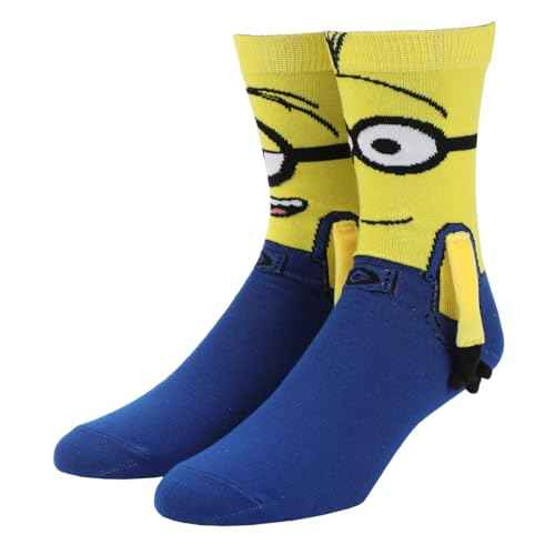 Bioworld Minions 3D Character Adult Casual Crew Socks