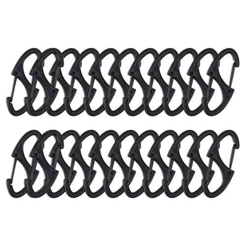 SWATOM 20PCS S Double Sided Mini Carabiner Clip Small Dual Wire Gate Carabiners Keychain Clasp Snap Hooks Tiny Key Clips EDC Accessories for Outdoor Camping Fishing Hiking