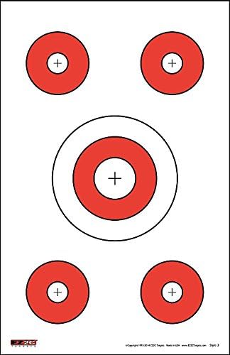 EZ2C 5-Pack Bright Gun & Rifle Paper Targets - Highly Visible 11" x 17" Shooting Targets for Range & Outdoor Use