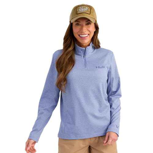 HUK womens Coldfront+ 1/4 Zip, Performance Fishing Jacket for Women