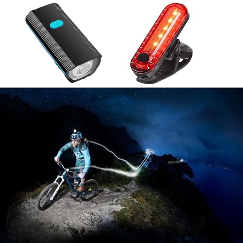Rechargeable Bike Lights with Electric Bell and Tail Light - Waterproof Cycling Accessories