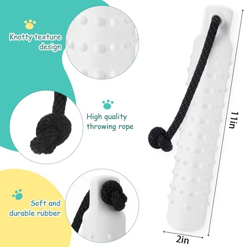 White Dog Bumper Training Dummy Set - 6 Pcs for Land & Water Fetch