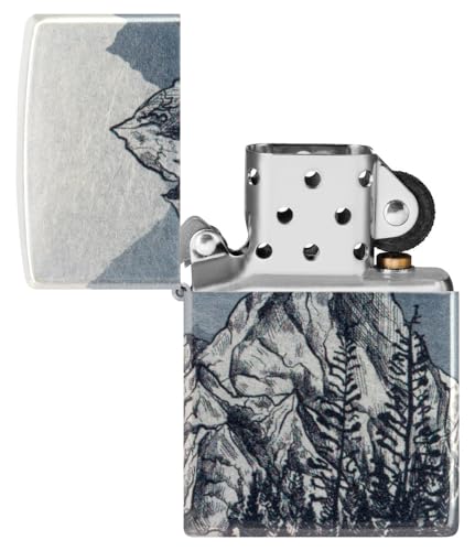 Zippo Outdoor Windproof Lighter - Chrome Mountain Sketch Variation