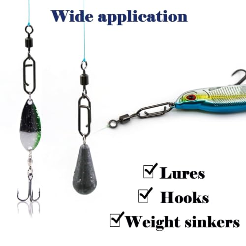 High-Strength Fishing Snap Swivels Set 50 Pieces E_50pcs - Saltwater Ready