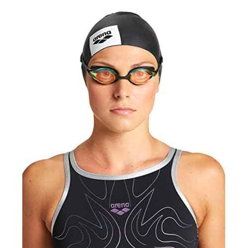 ARENA Unisex Adult Cobra Swipe Anti-Fog Racing Swim Goggles Polycarbonate Mirror/Non-Mirror Lens Hydrodynamic Design