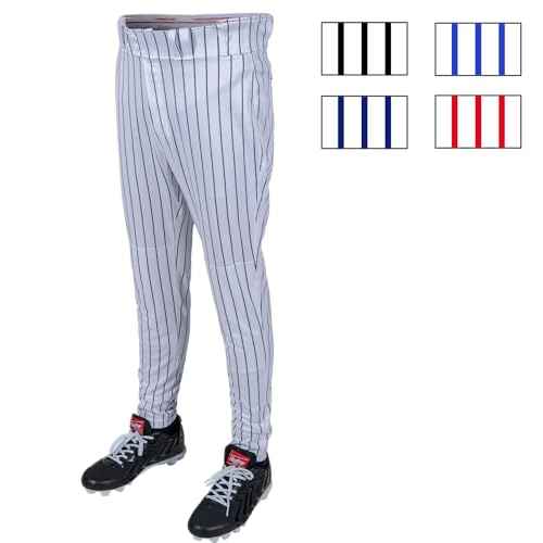 Rawlings Boys Rawlings | Pro 150 Series Baseball Pants | Tapered Jogger Fit | Youth Sizes | Pinstripe | Multiple Colors