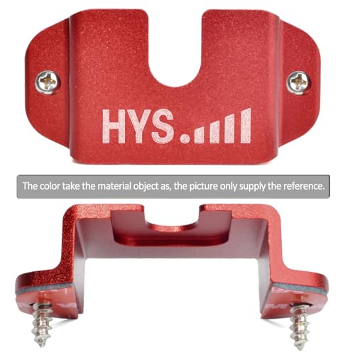 HYS Single Side Radio Car Mount, Universal Ham CB Radio Microphone Mic Hanger Holder Mounting Kit with Screws for Handheld CB & VHF UHF Handheld Radios&Shoulder Speaker Mic(Red-1pc)