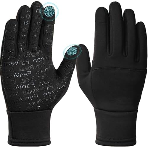 Winter Gloves Men Women Cold Weather: Thermal Waterproof Windprof Touchscreen for Runing Cycling Ski Hiking - Black